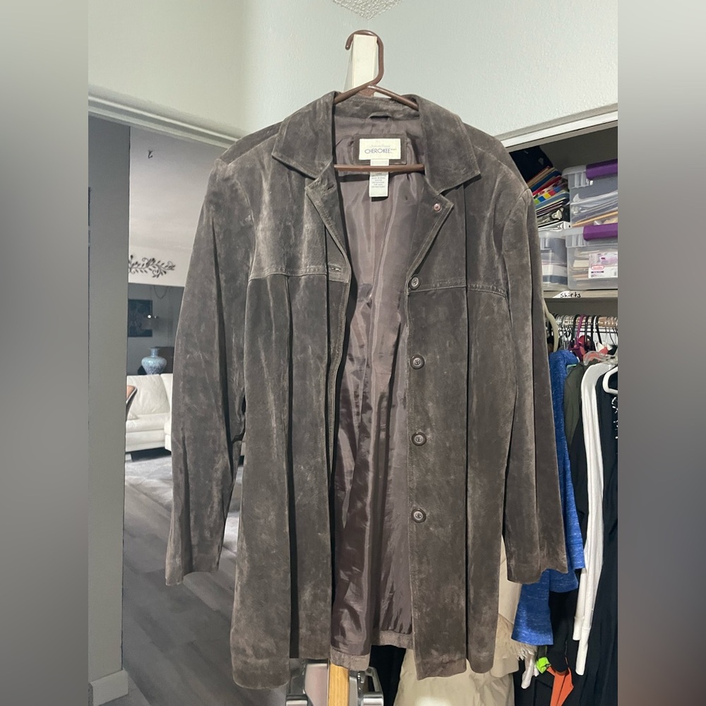Beautiful medium length suede jacket
